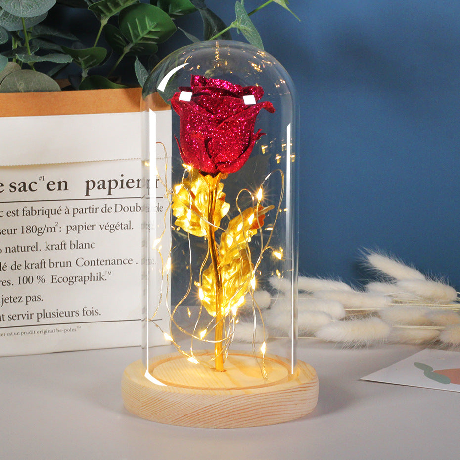 Eternal Rose LED Glass Lamp Romantic Valentine's Day Gift Decor
