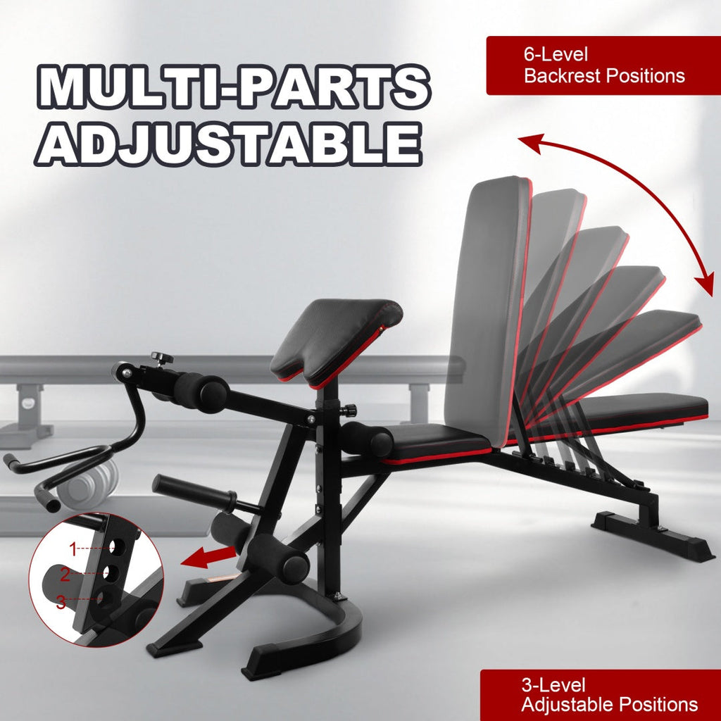 Adjustable Weight Bench Set – Bench Press Combo with Squat Rack & Leg Extension