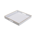 Lacquer Tray with Gold Trim - White