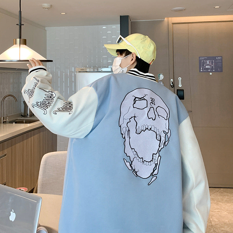 Unisex Baseball Bomber Jacket with Letter Embroidery Streetwear