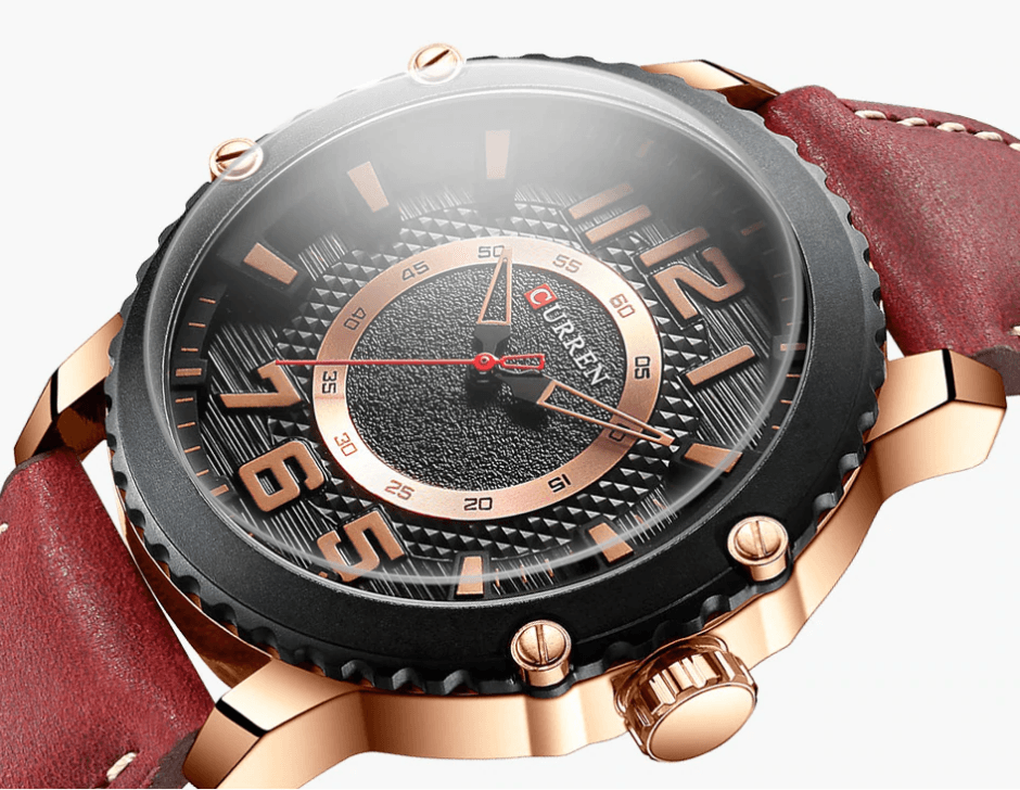 Men's Sporty Waterproof Chronograph Watch with Large Number Details