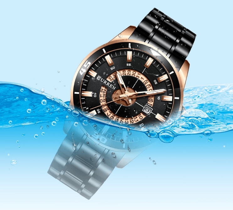 Modern Men's Waterproof Quartz Sports Watch with Fluorescent Hands