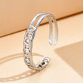 Vintage Hollow Geometric Stainless Steel Ring For Women