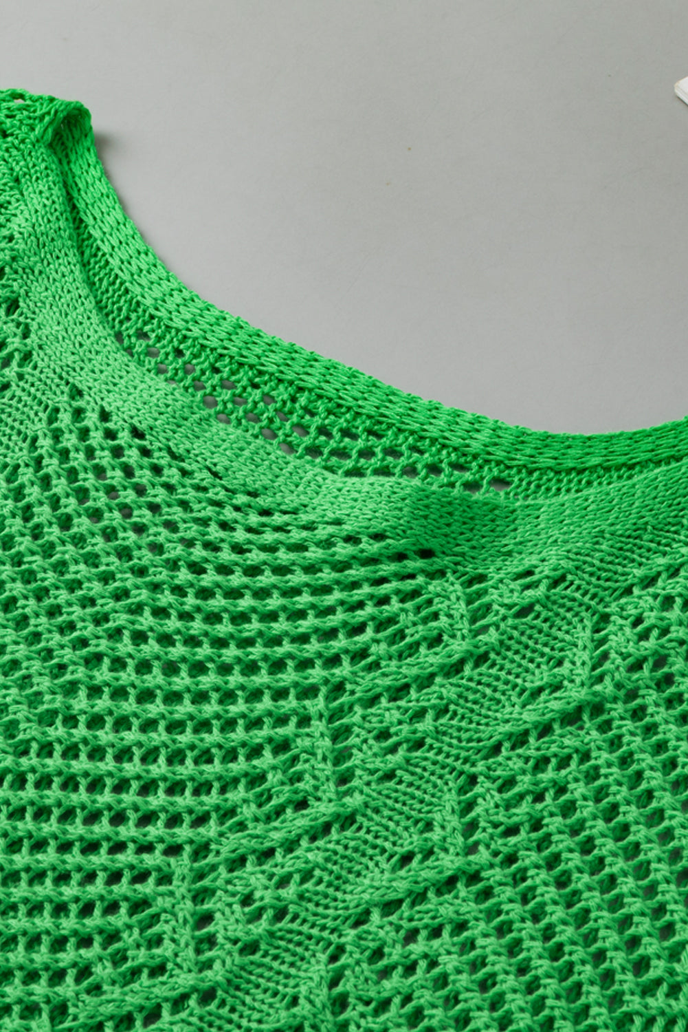 Pointelle Knit Scallop Edge Short Sleeve Top