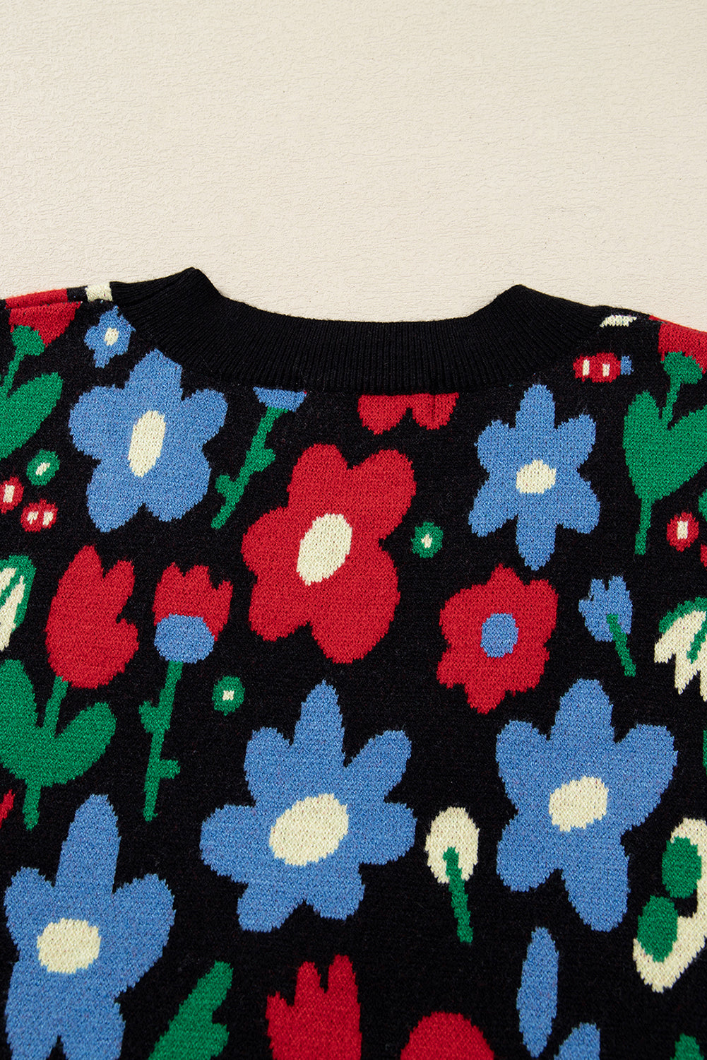 Zariah Floral Print V-Neck Short Cardigan Sweater Button Down