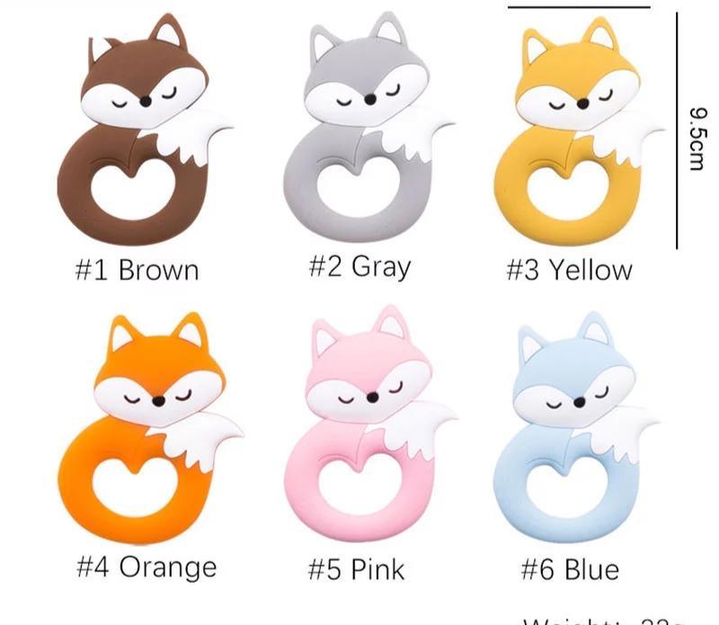 Animal Fox Silicone Teether Toy for Baby Teething