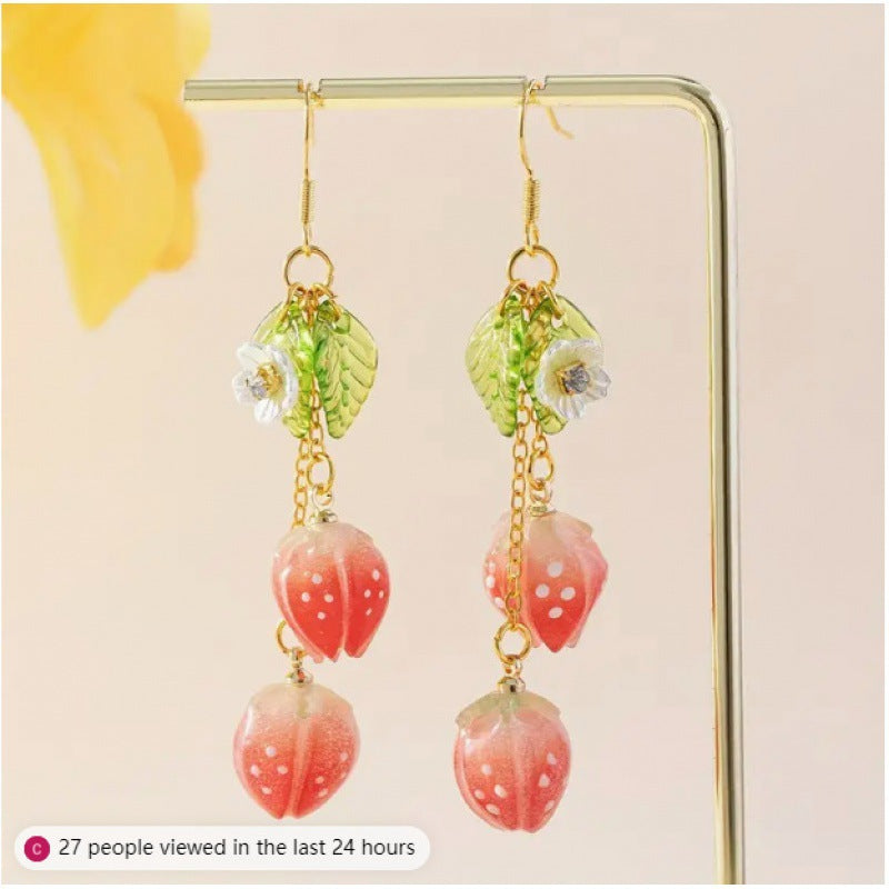 Whimsical Leaf Pendant Earrings in Vibrant Creative Resin Colors