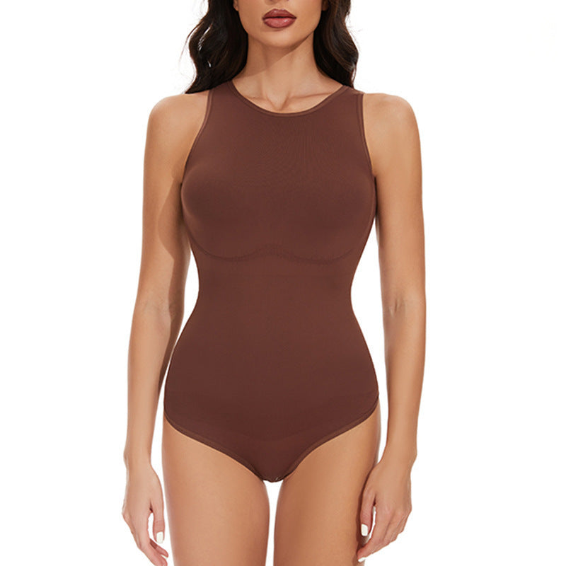 Women's Sleeveless Bodycon Jumpsuit Minimalist Belly Trimming Vest