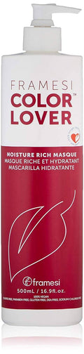 White and red jar of Framesi Color Lover Moisture Rich Masque for color-treated hair.