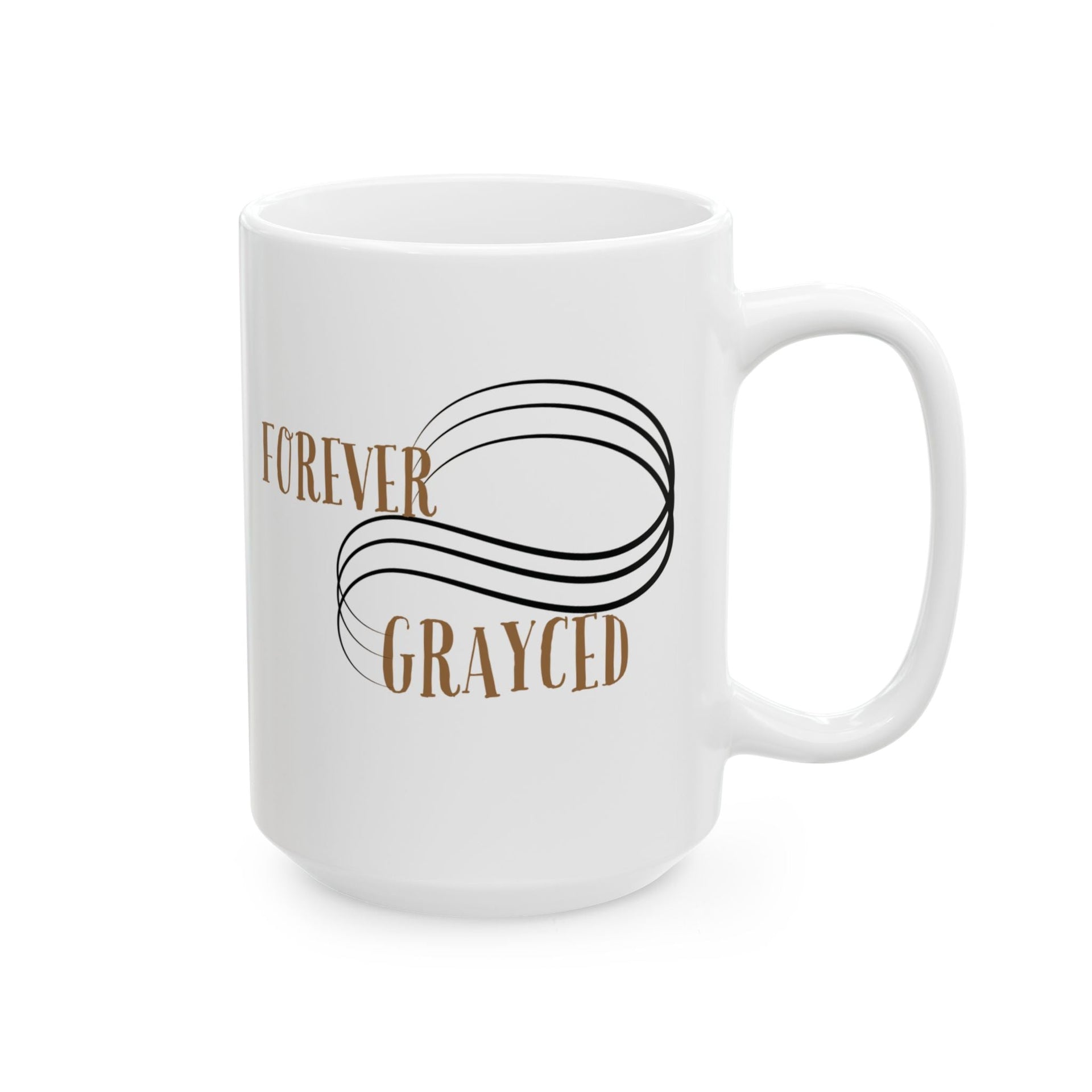 Modern Ceramic Coffee Mug in White, Black, and Gold, 11oz or 15oz