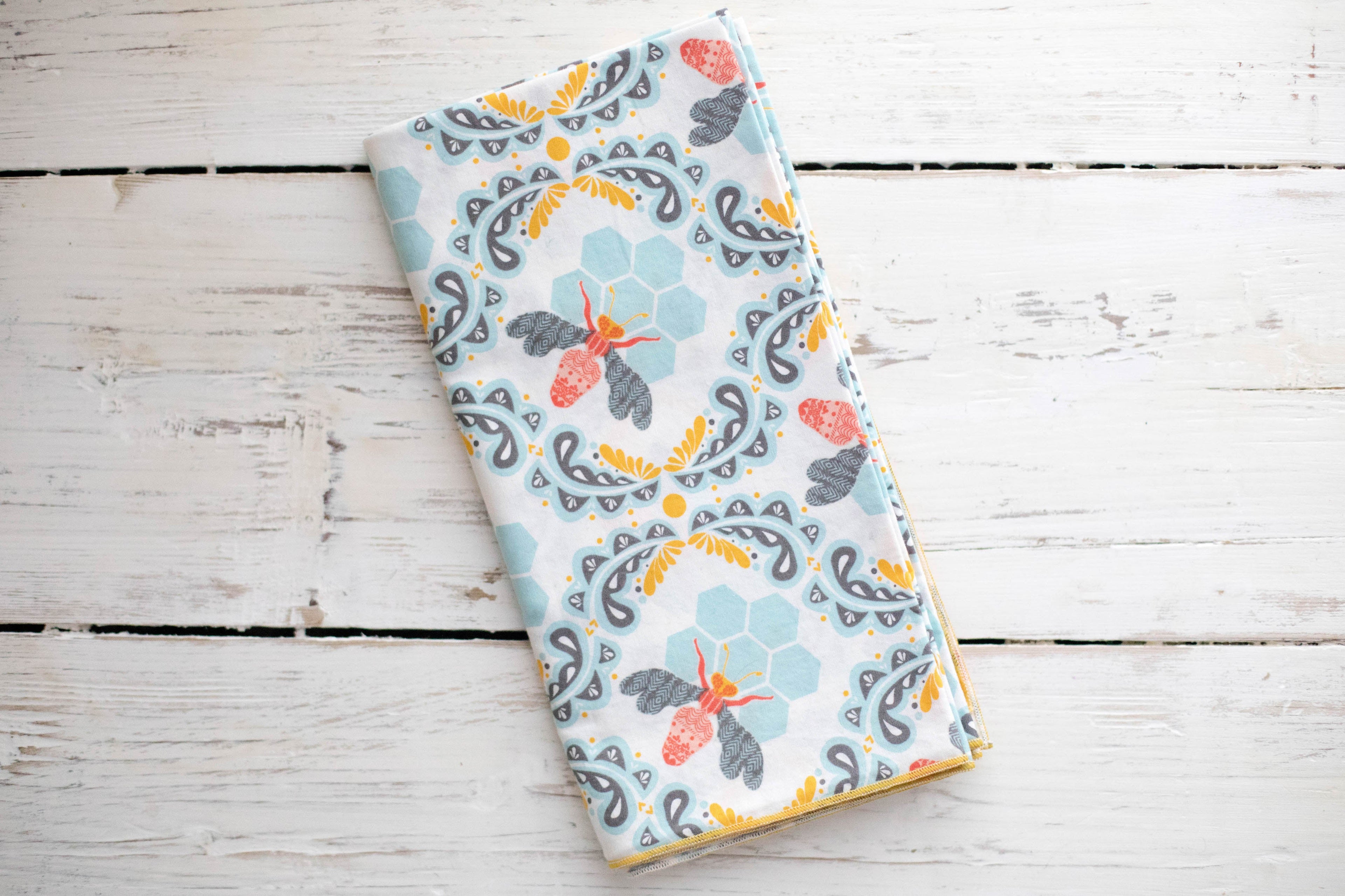 Honey Bee Cloth Napkins, set of four