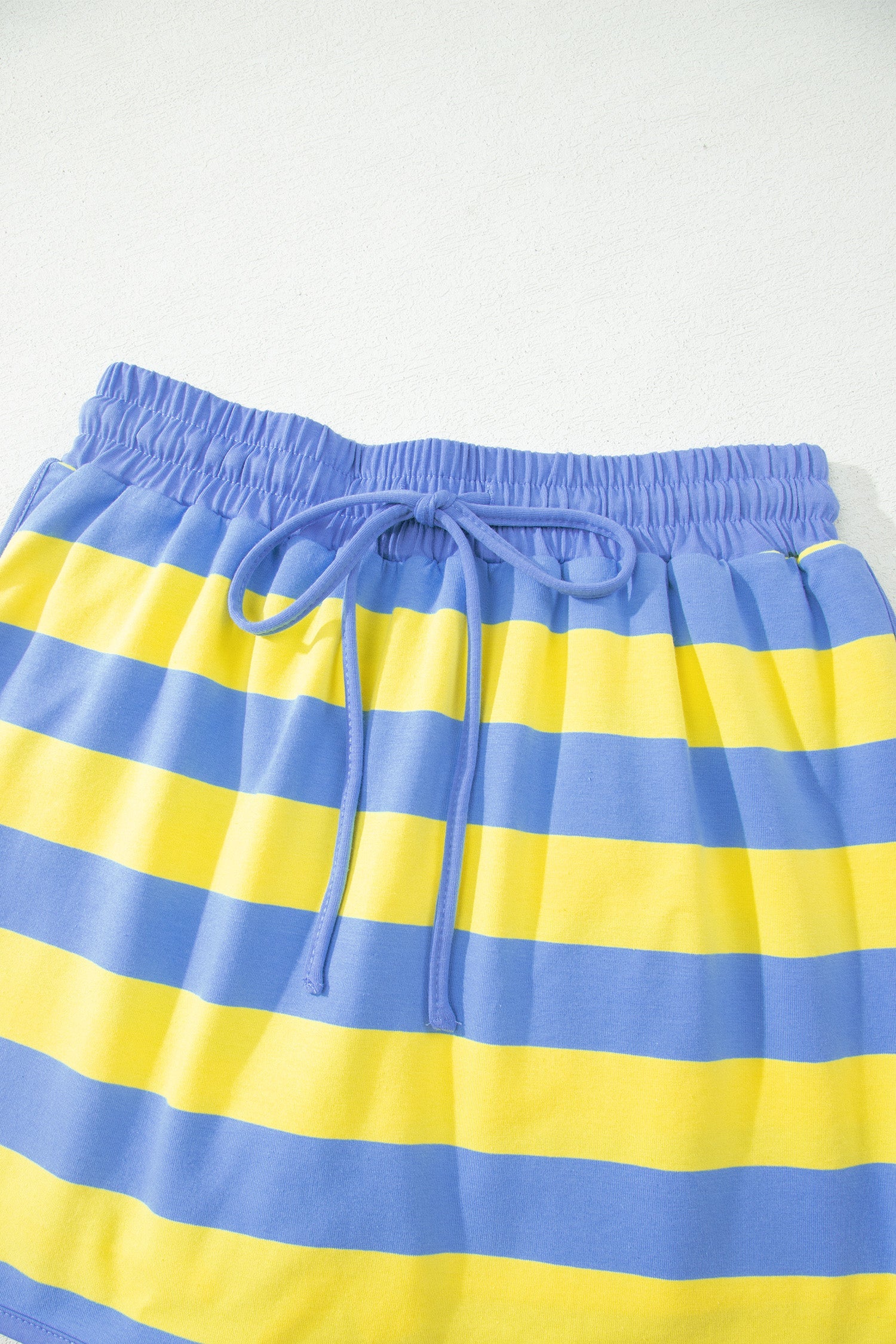 Yellow Stripe Dolman Tee and Drawstring Skort Athletic 2Pc Set