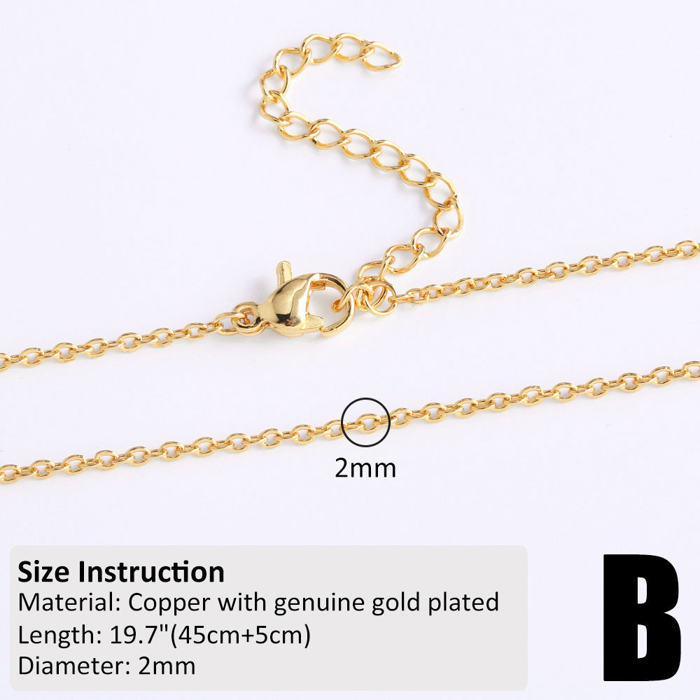 18k Gold Plated Minimalist Hip-Hop Chain Necklace for DIY Styling