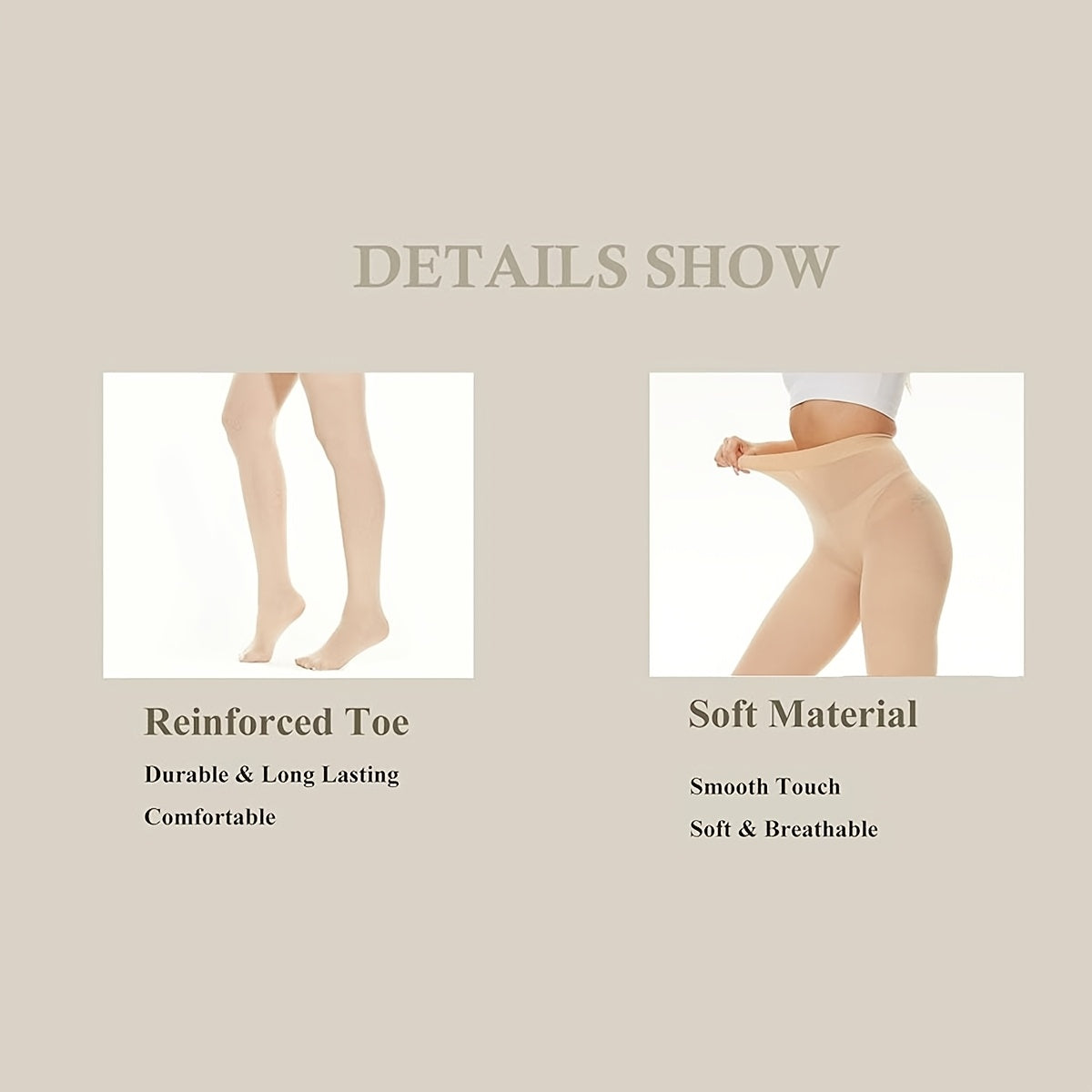 6 Pairs Ultra Stretch Opaque 80D High Waist Tights