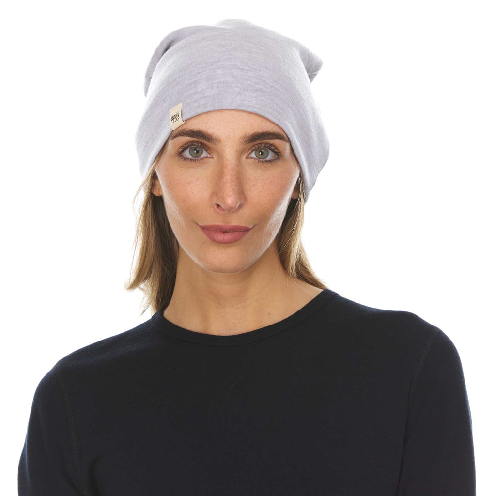 Lightweight Merino Wool Cuff Beanie - Solid Knit Hat