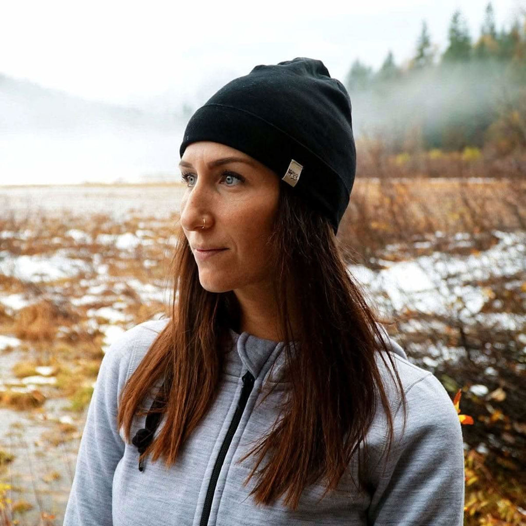 Lightweight Merino Wool Cuff Beanie - Solid Knit Hat
