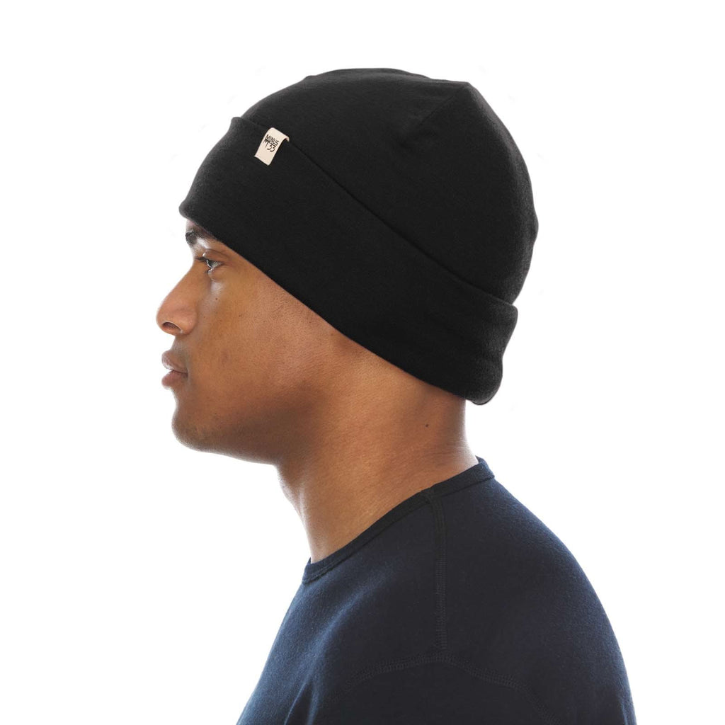 Lightweight Merino Wool Cuff Beanie - Solid Knit Hat