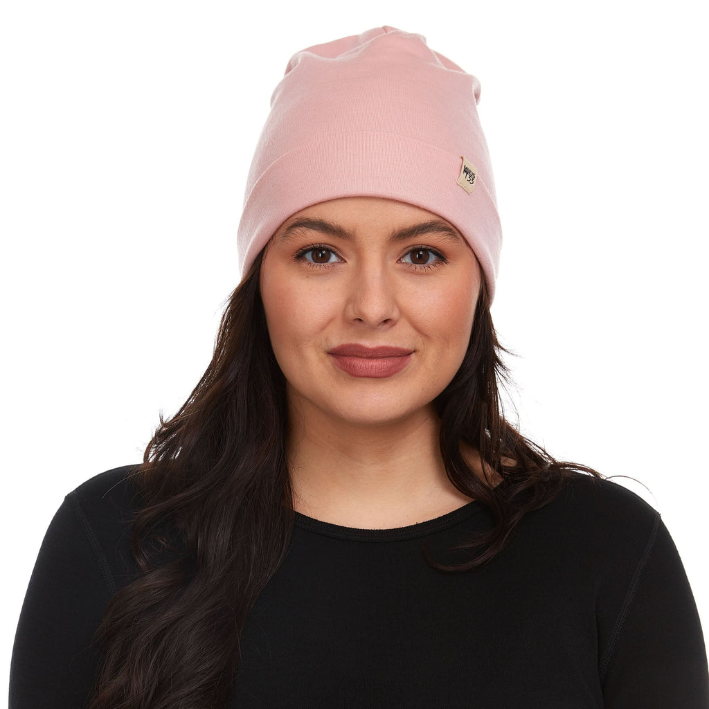 Lightweight Merino Wool Cuff Beanie - Solid Knit Hat