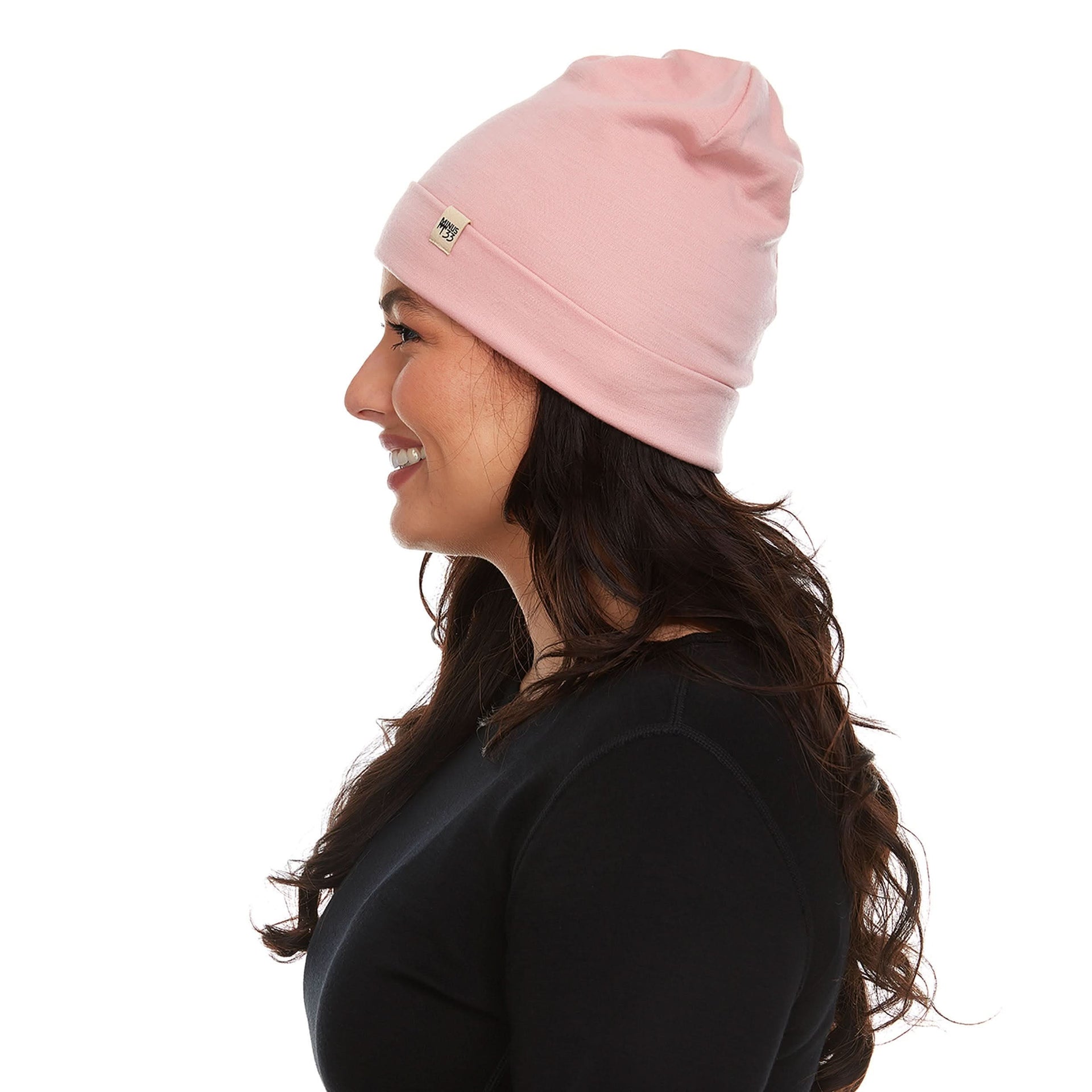 Lightweight Merino Wool Cuff Beanie - Solid Knit Hat