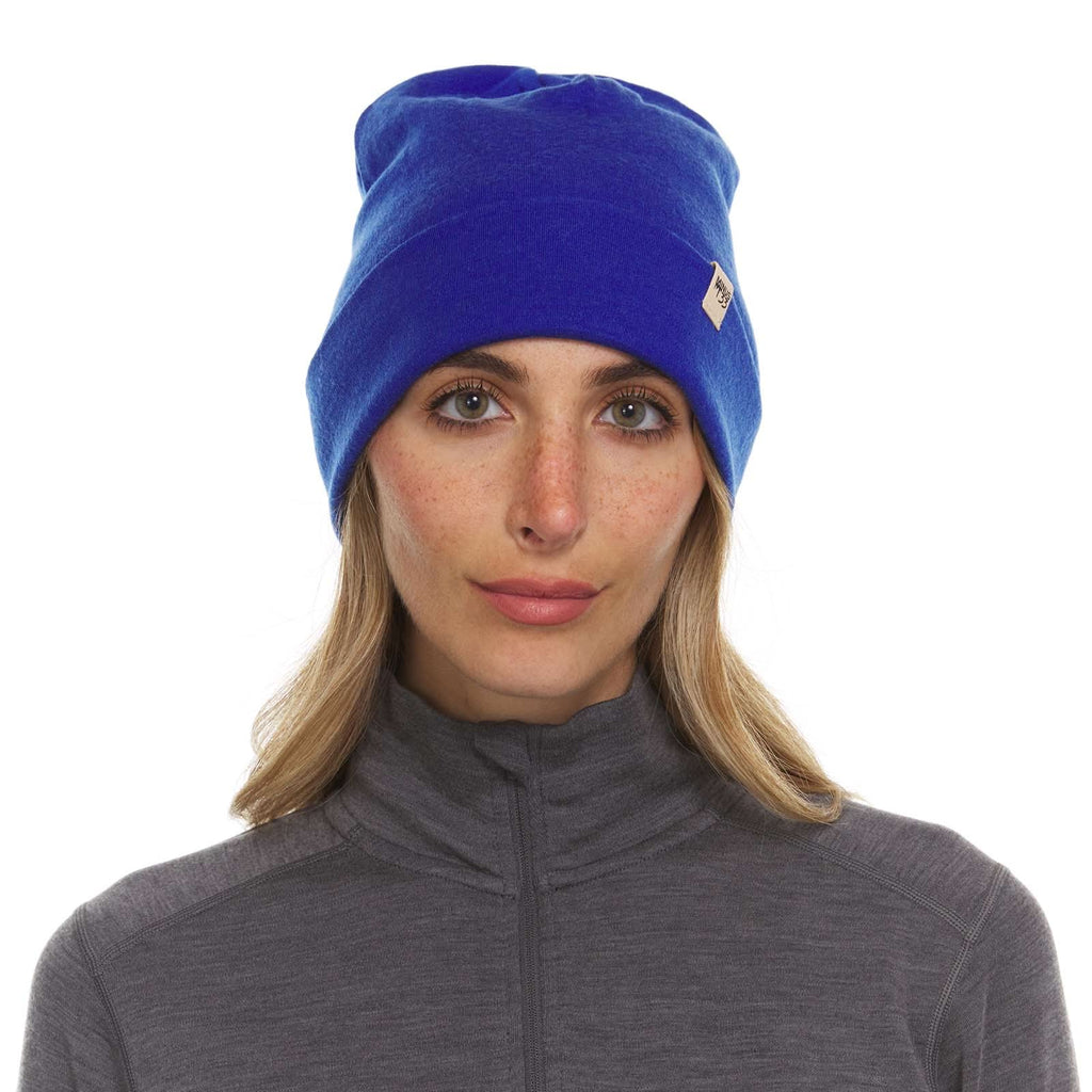 Lightweight Merino Wool Cuff Beanie - Solid Knit Hat
