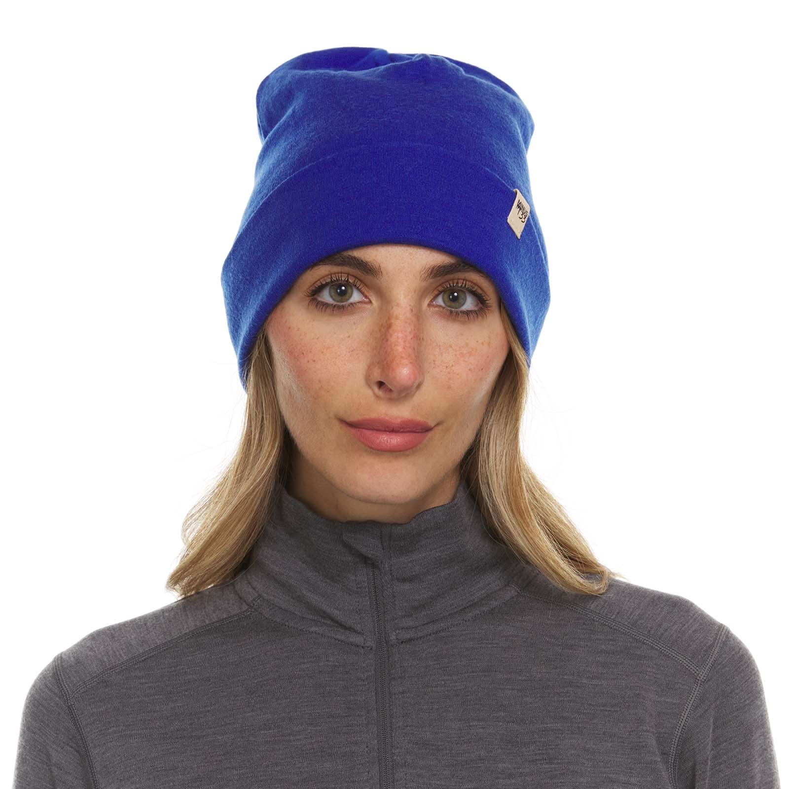 Lightweight Merino Wool Cuff Beanie - Solid Knit Hat