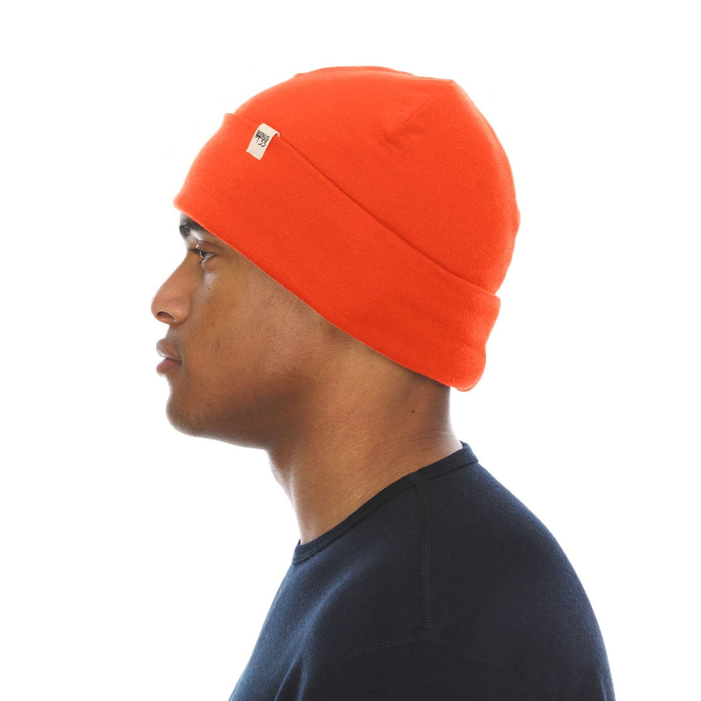 Lightweight Merino Wool Cuff Beanie - Solid Knit Hat