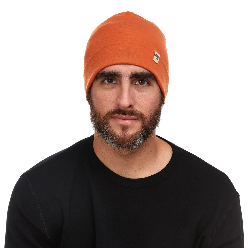 Lightweight Merino Wool Cuff Beanie - Solid Knit Hat