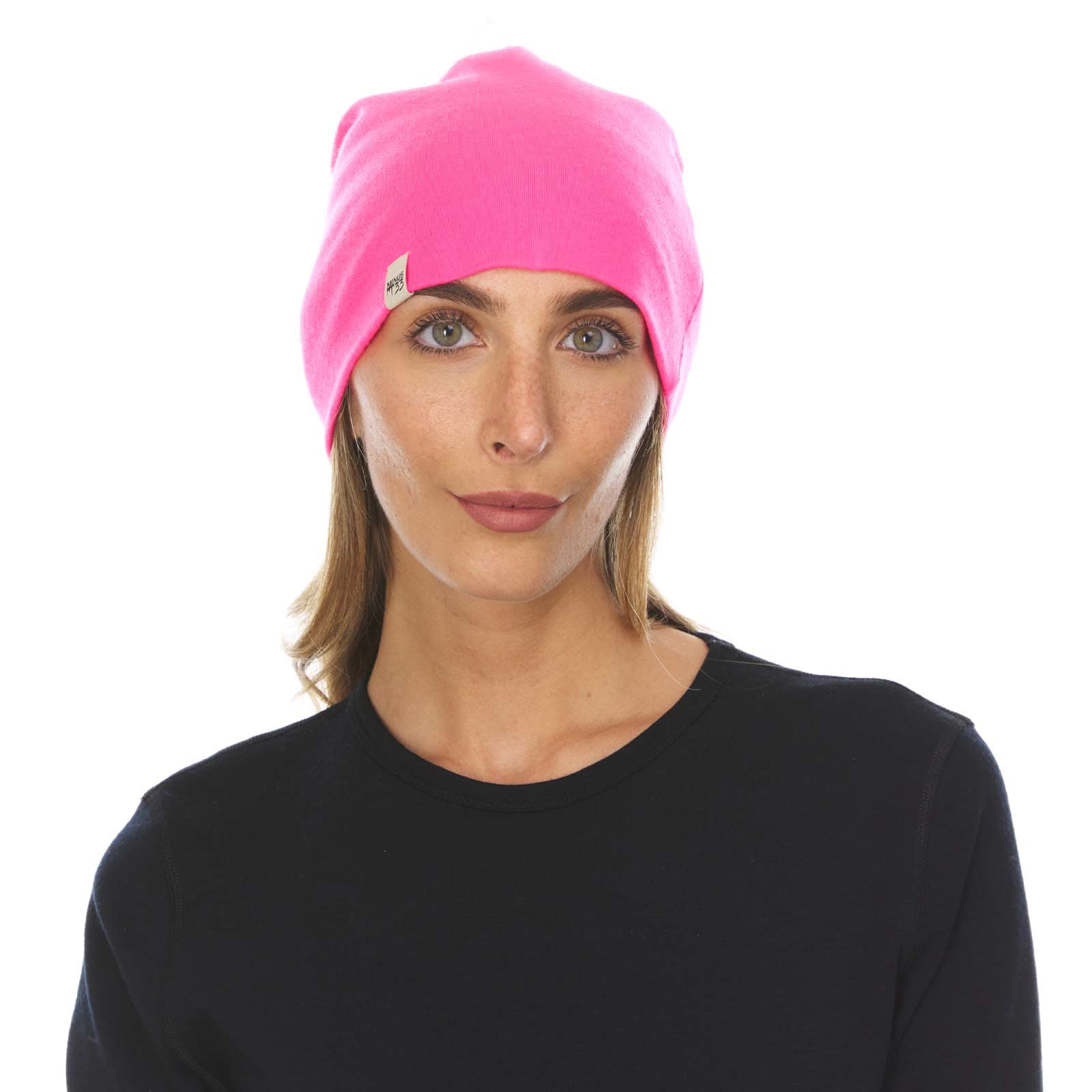 Lightweight Merino Wool Cuff Beanie - Solid Knit Hat