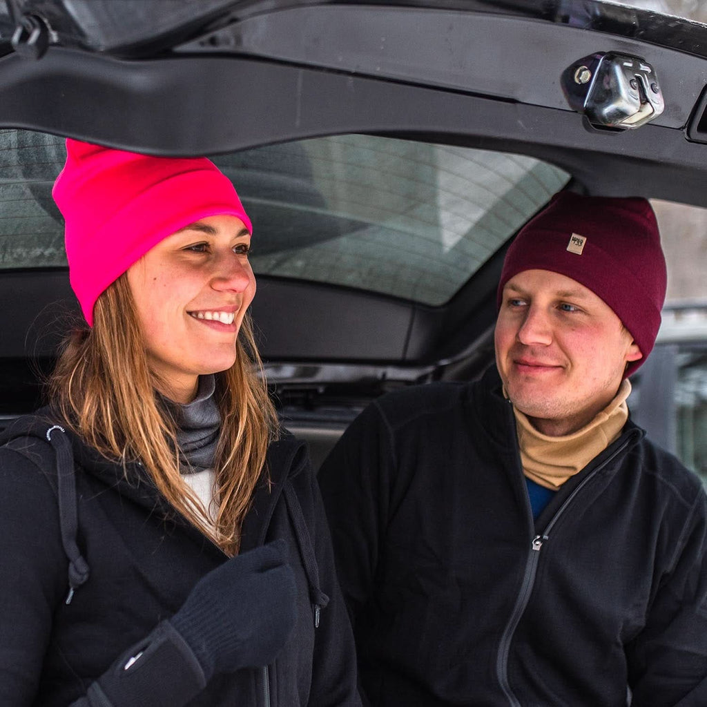 Lightweight Merino Wool Cuff Beanie - Solid Knit Hat