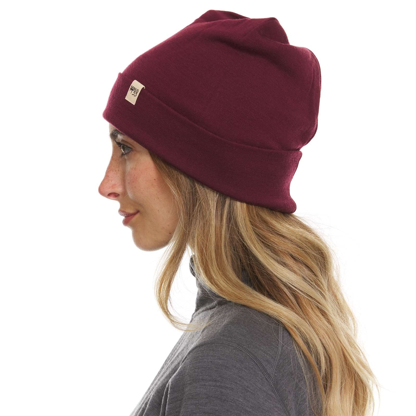 Lightweight Merino Wool Cuff Beanie - Solid Knit Hat