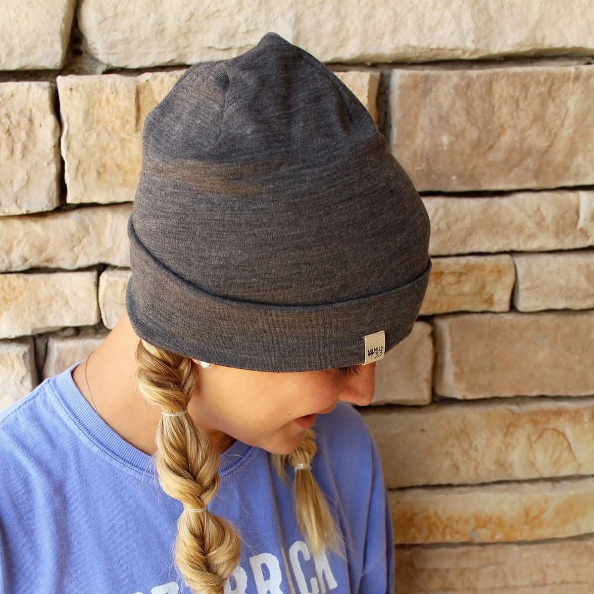 Lightweight Merino Wool Cuff Beanie - Solid Knit Hat