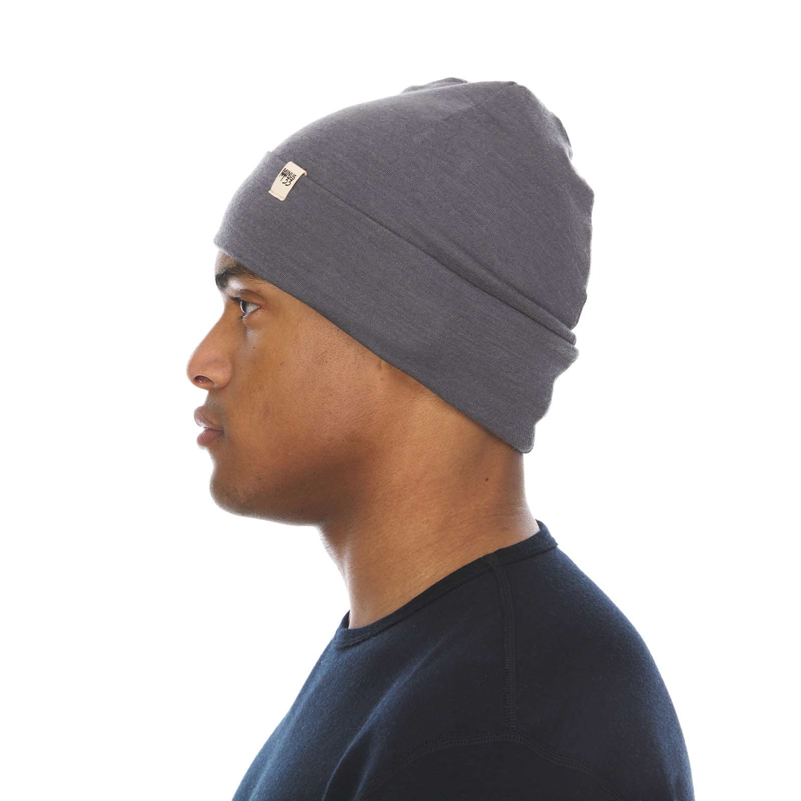 Lightweight Merino Wool Cuff Beanie - Solid Knit Hat
