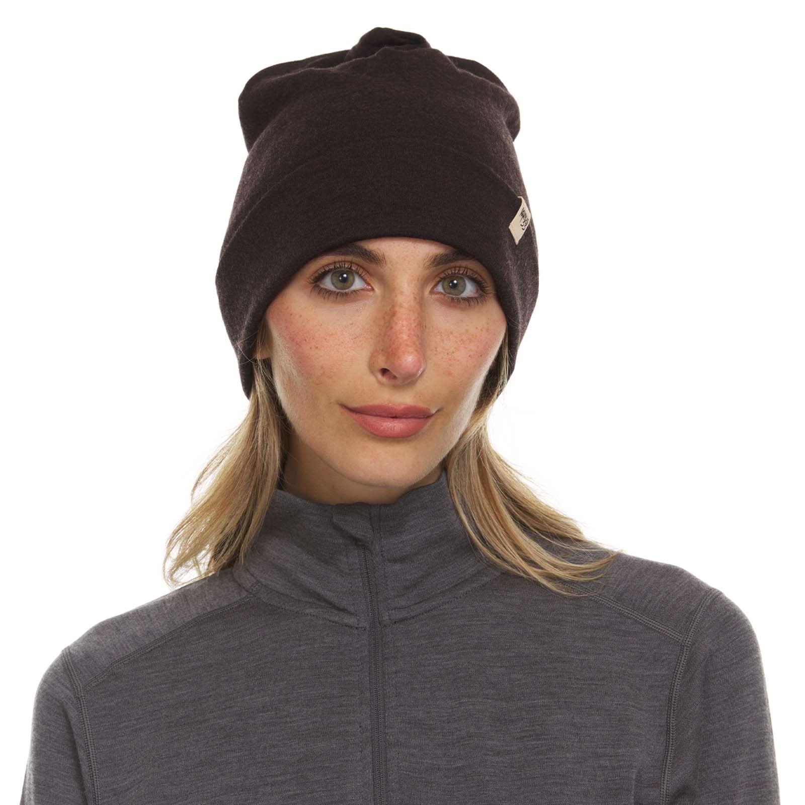 Lightweight Merino Wool Cuff Beanie - Solid Knit Hat