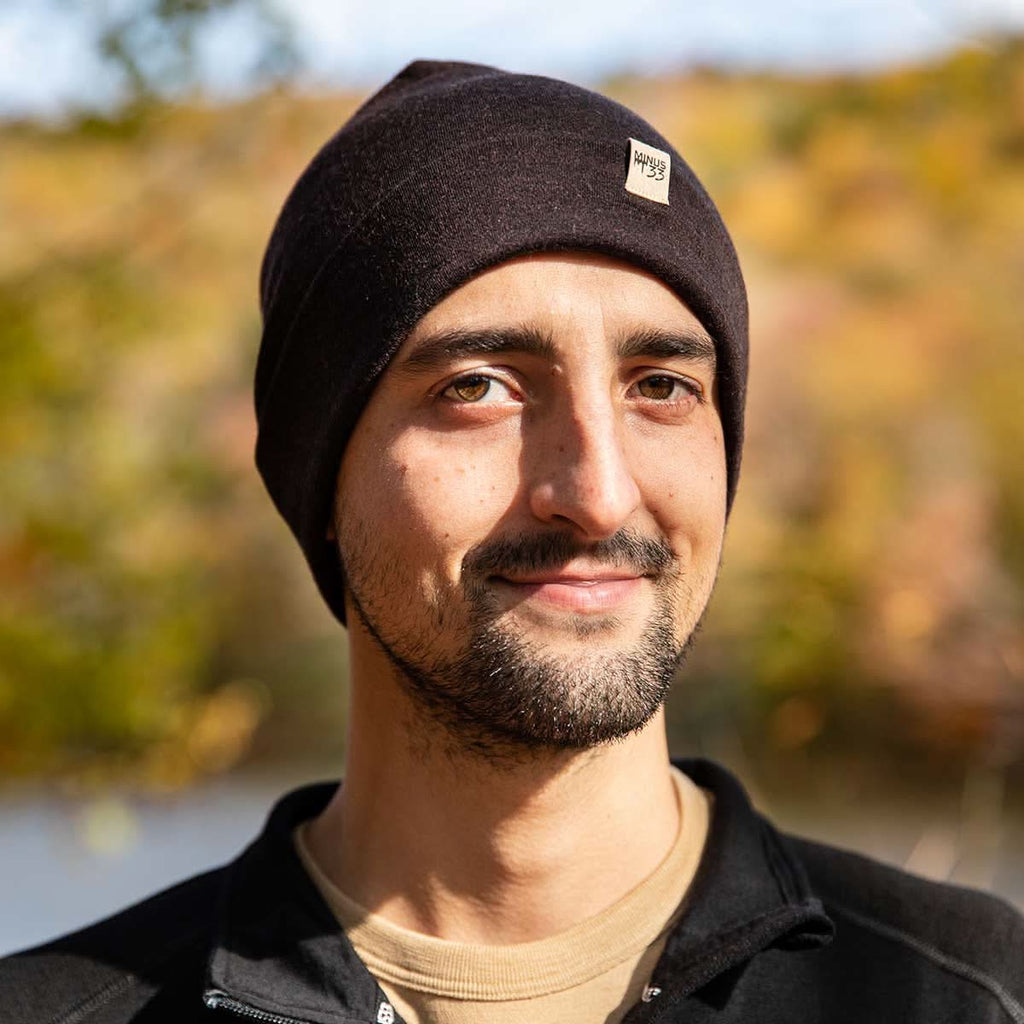 Lightweight Merino Wool Cuff Beanie - Solid Knit Hat