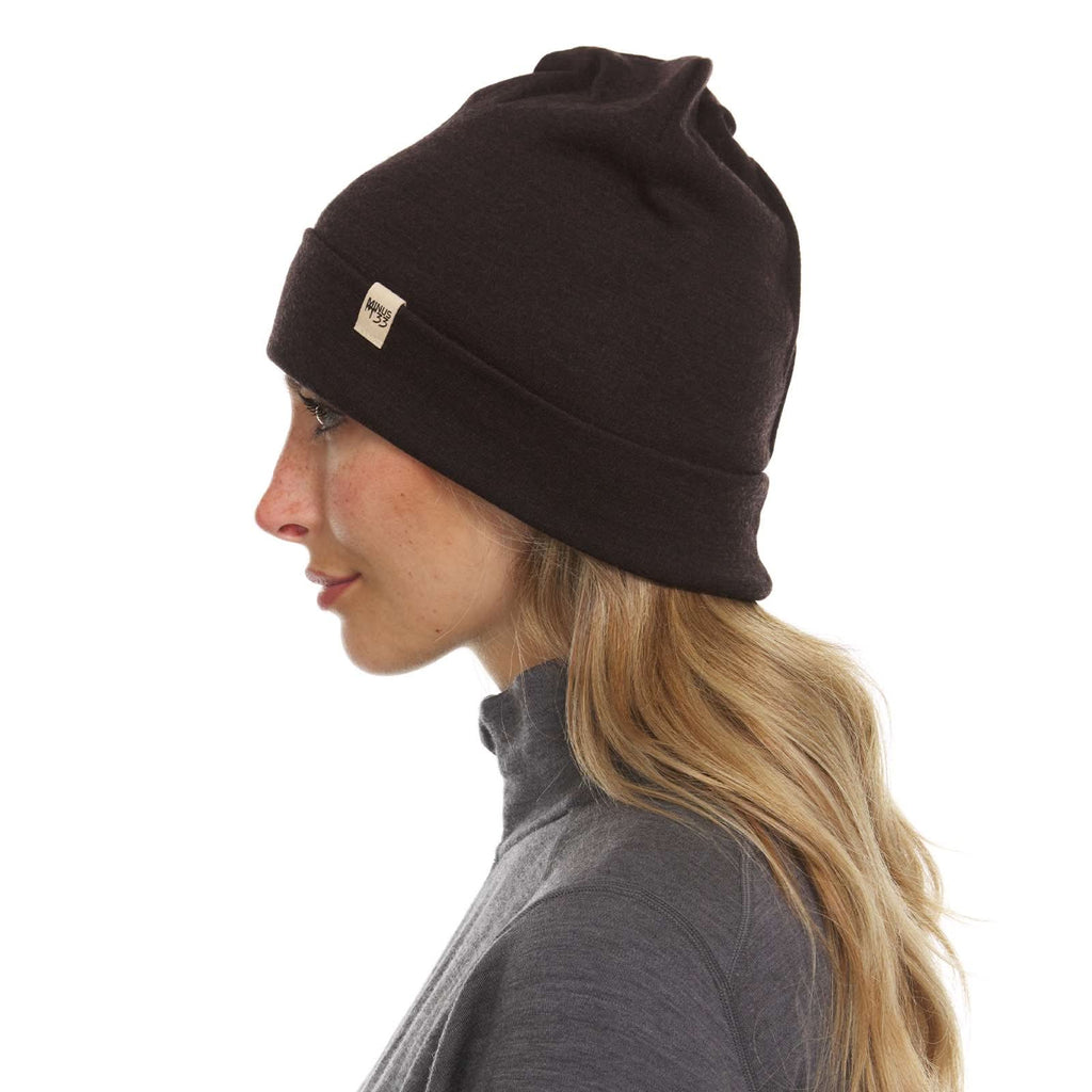 Lightweight Merino Wool Cuff Beanie - Solid Knit Hat