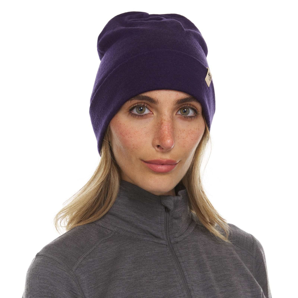Lightweight Merino Wool Cuff Beanie - Solid Knit Hat