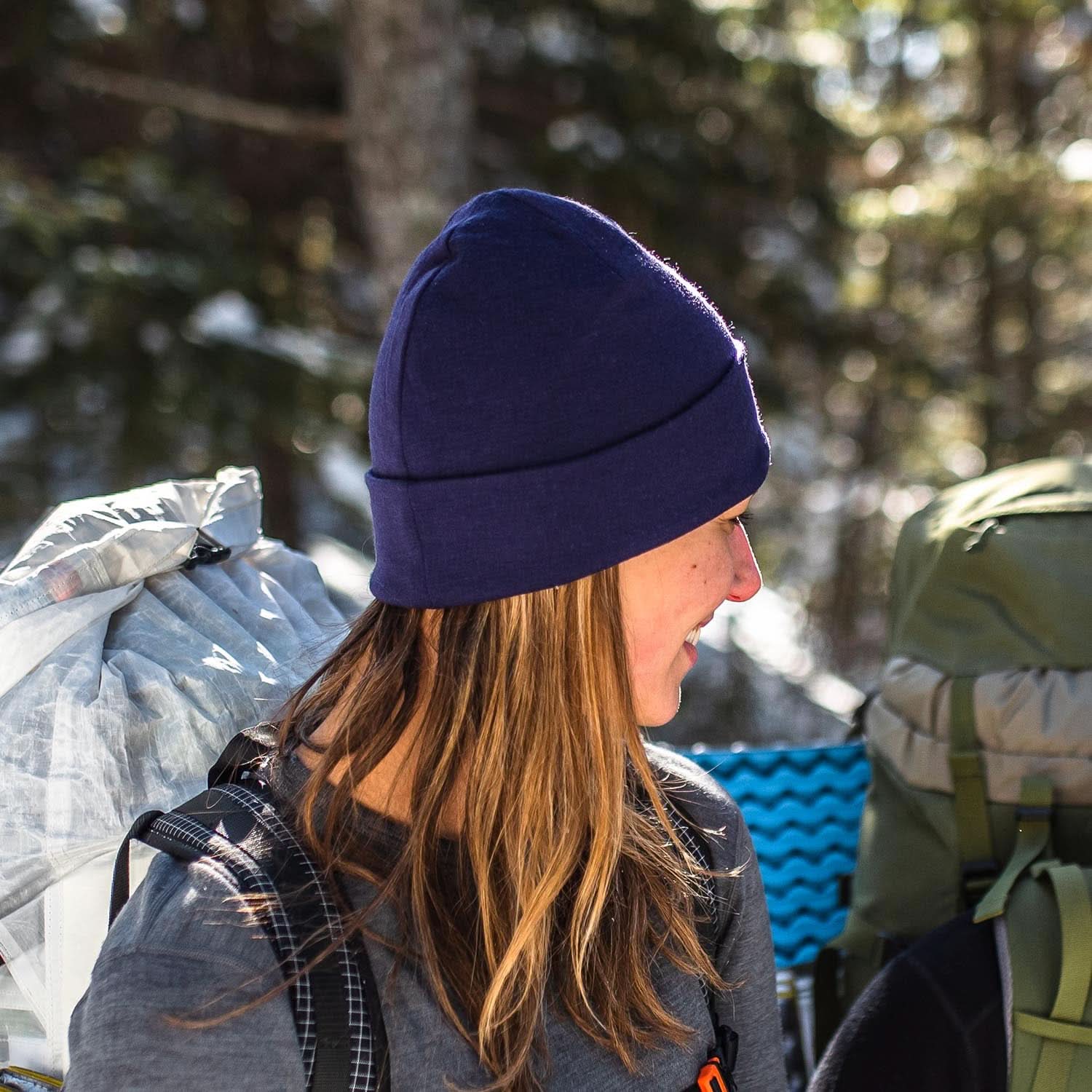 Lightweight Merino Wool Cuff Beanie - Solid Knit Hat