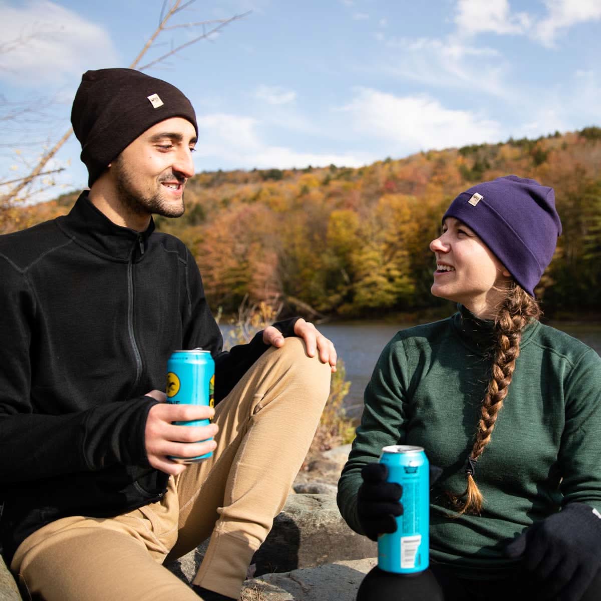Lightweight Merino Wool Cuff Beanie - Solid Knit Hat