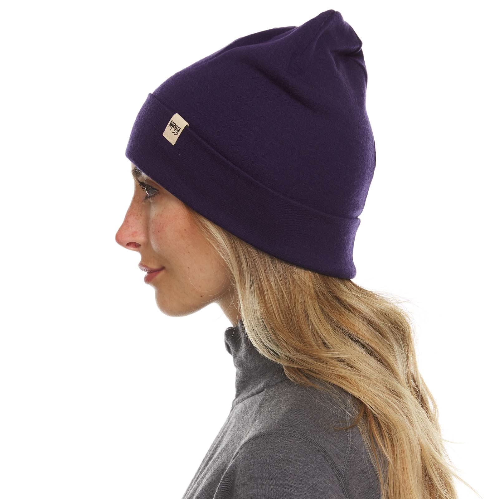 Lightweight Merino Wool Cuff Beanie - Solid Knit Hat