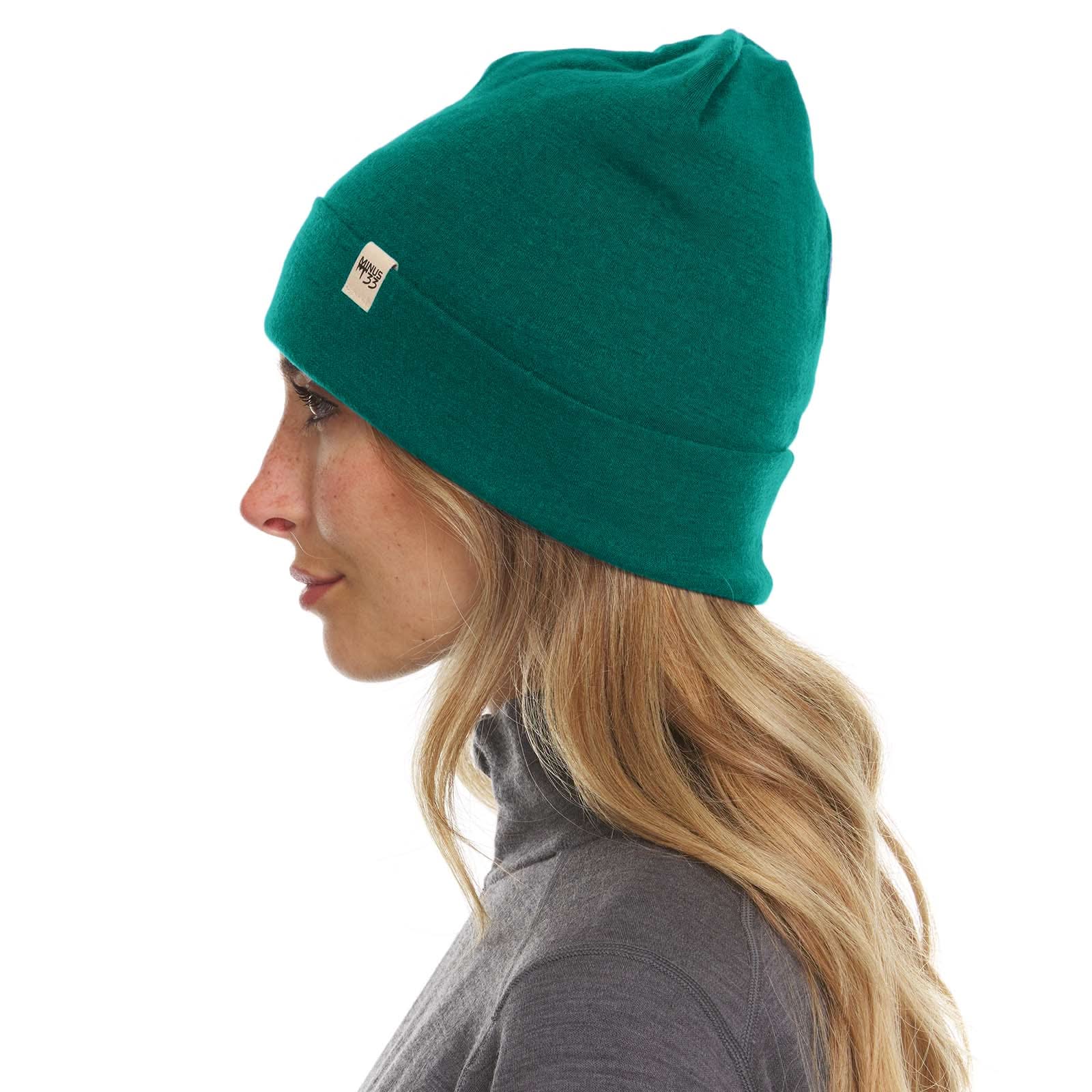 Lightweight Merino Wool Cuff Beanie - Solid Knit Hat
