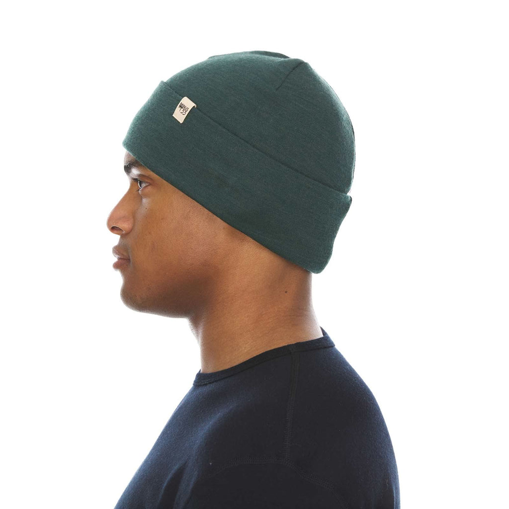 Lightweight Merino Wool Cuff Beanie - Solid Knit Hat