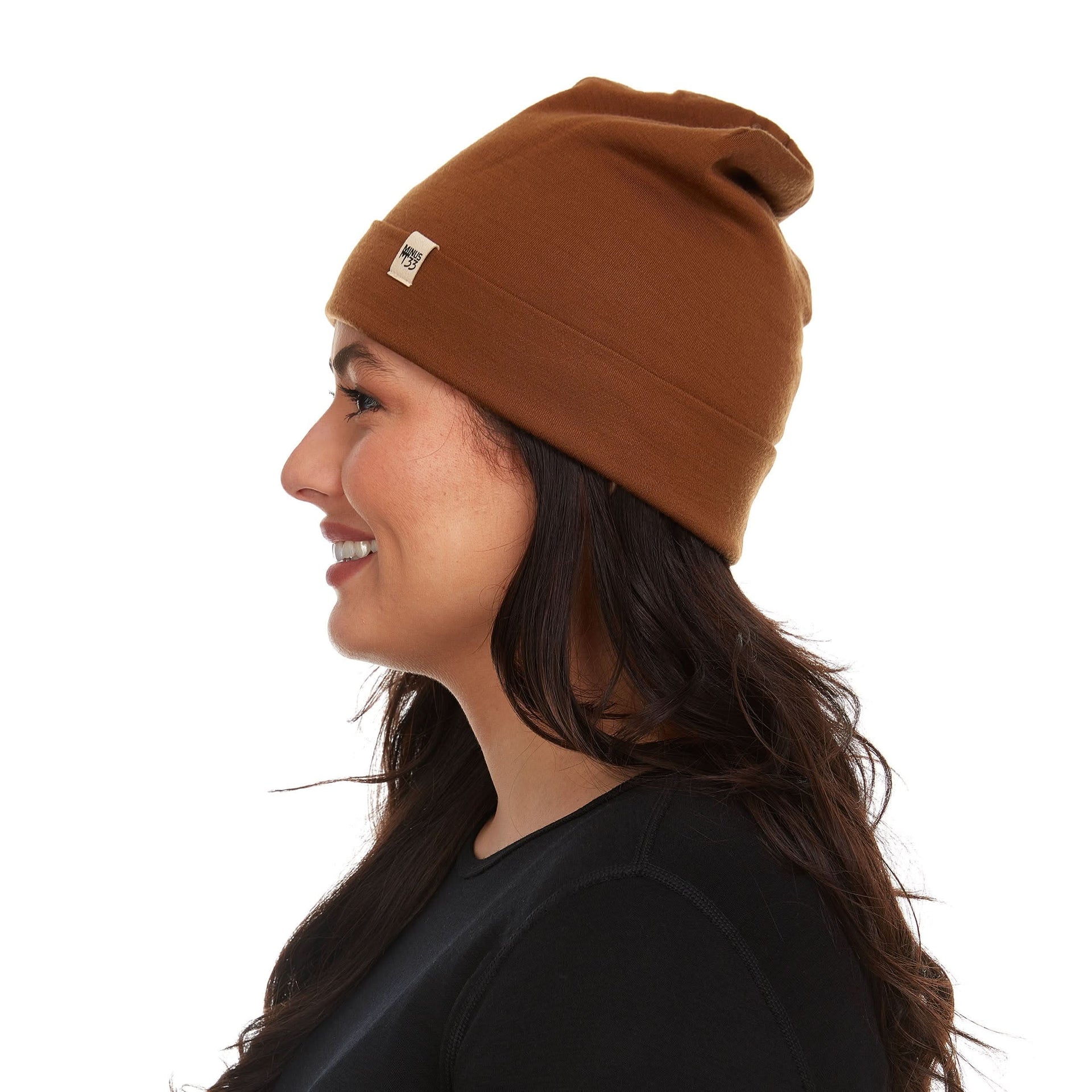 Lightweight Merino Wool Cuff Beanie - Solid Knit Hat