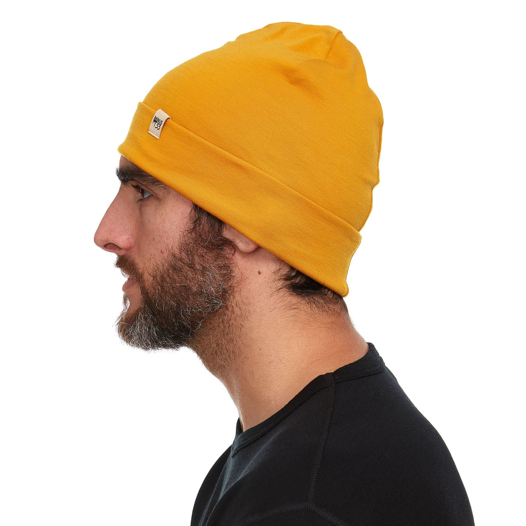 Lightweight Merino Wool Cuff Beanie - Solid Knit Hat