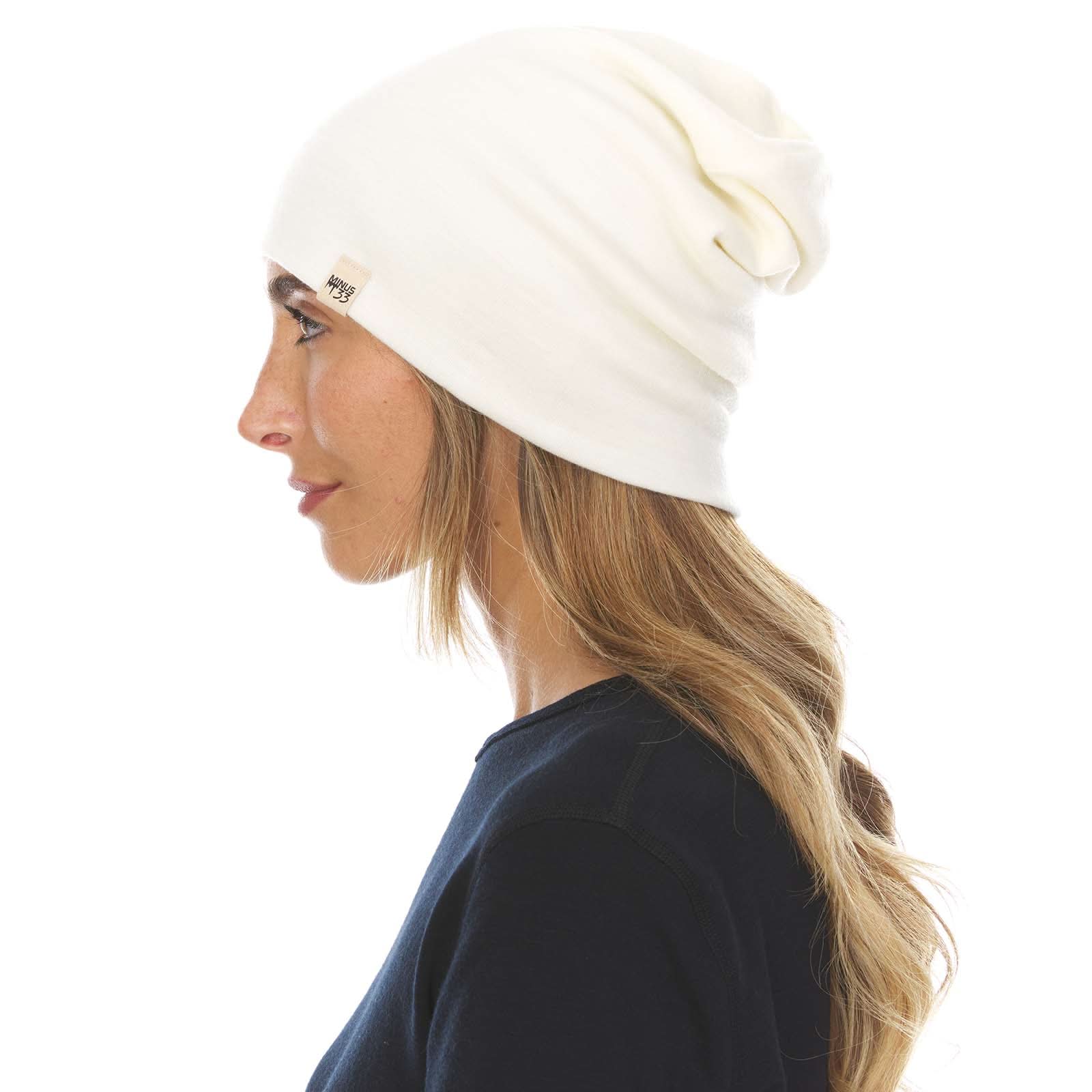 Lightweight Merino Wool Cuff Beanie - Solid Knit Hat