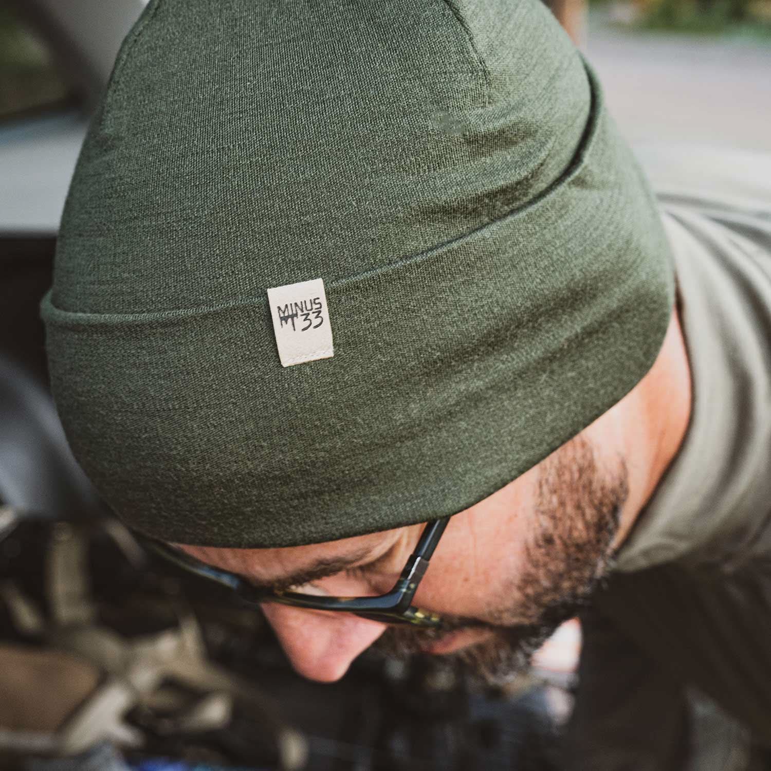 Lightweight Merino Wool Cuff Beanie - Solid Knit Hat