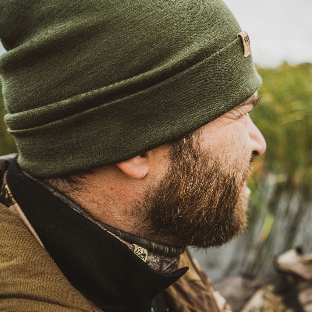 Lightweight Merino Wool Cuff Beanie - Solid Knit Hat