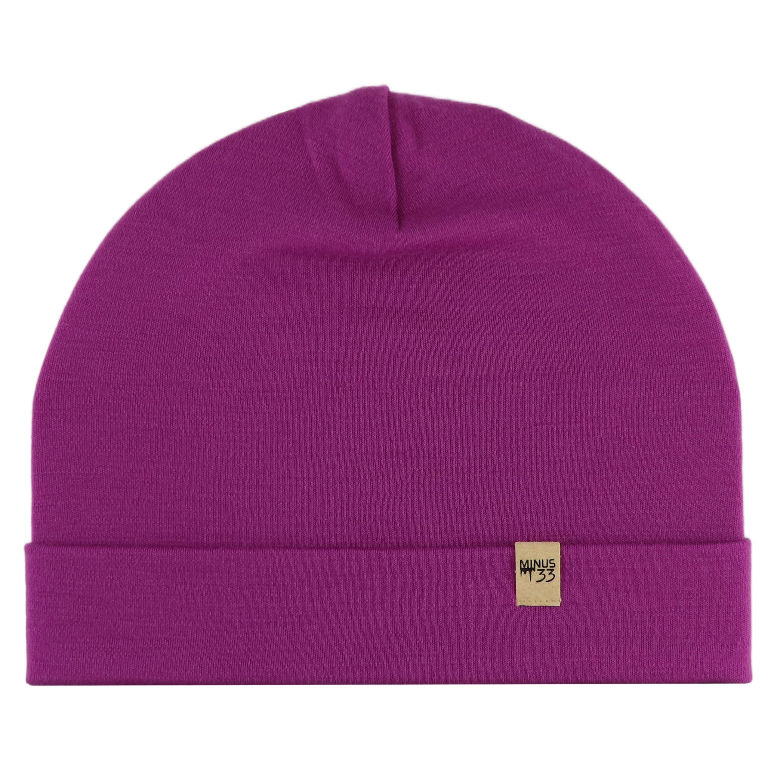 Lightweight Merino Wool Cuff Beanie - Solid Knit Hat