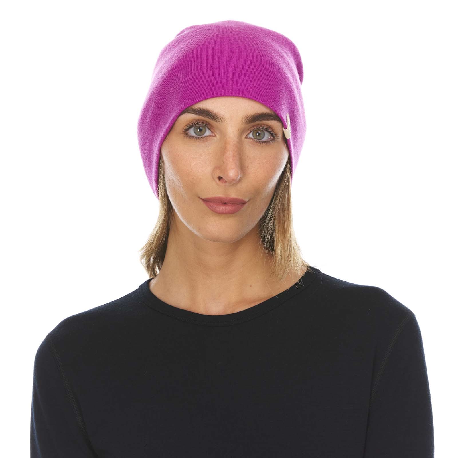 Lightweight Merino Wool Cuff Beanie - Solid Knit Hat