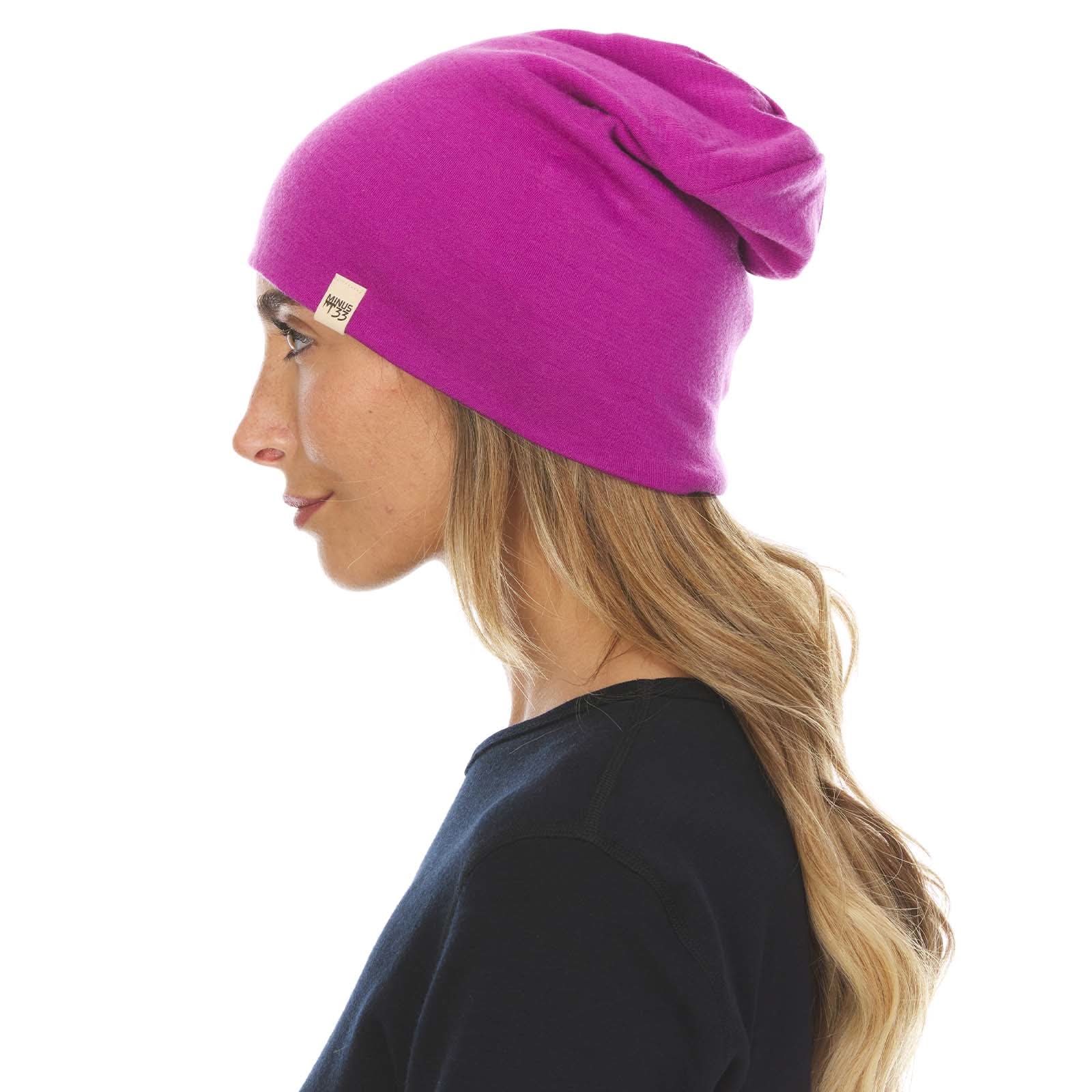 Lightweight Merino Wool Cuff Beanie - Solid Knit Hat