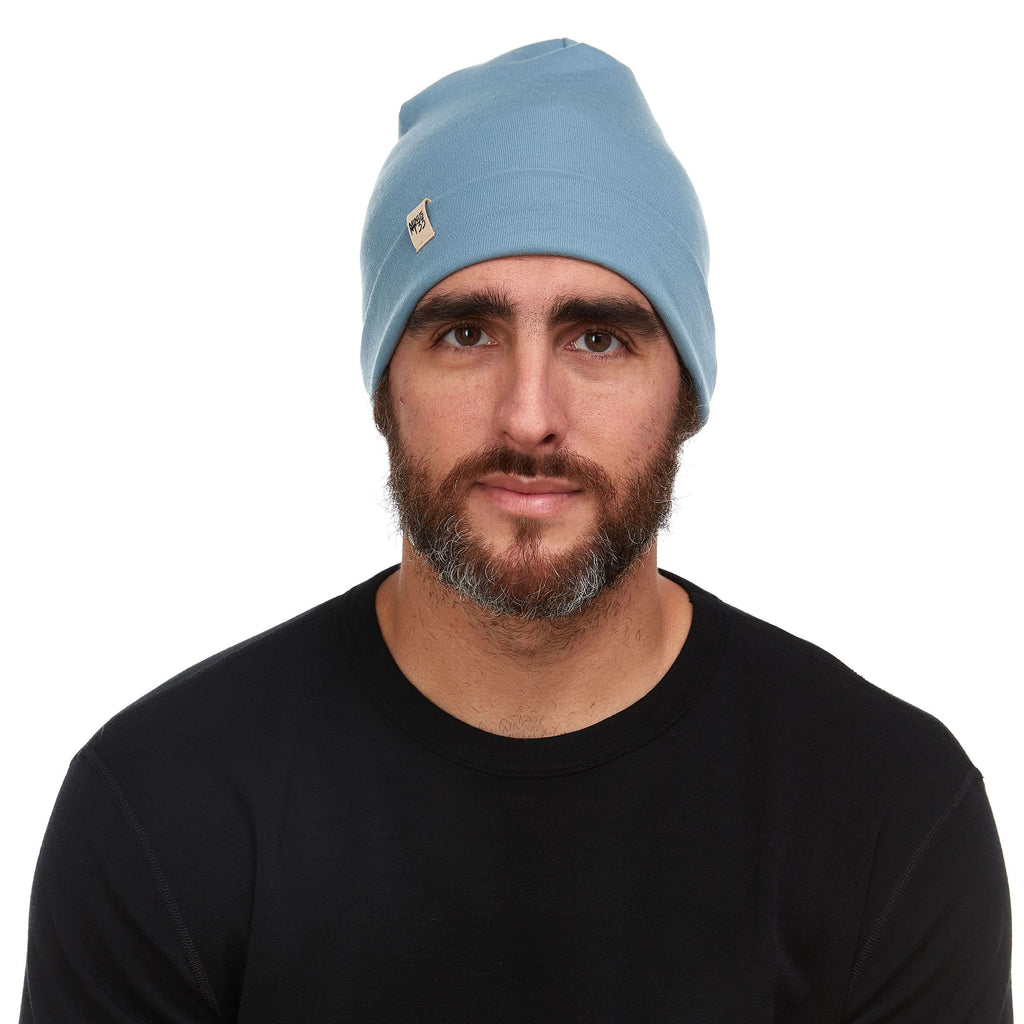 Lightweight Merino Wool Cuff Beanie - Solid Knit Hat